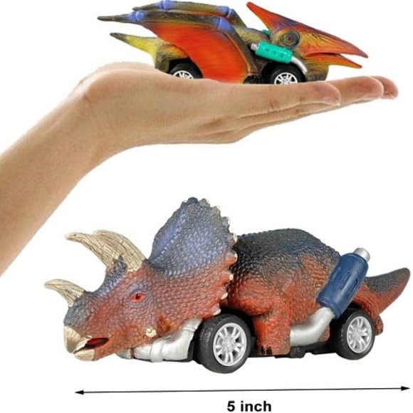 DINOSAUR PULLBACK TOY CARS 6 Pack 5 Inch Each Toddler Toys Gifts T-Rex & More - Picture 2 of 7